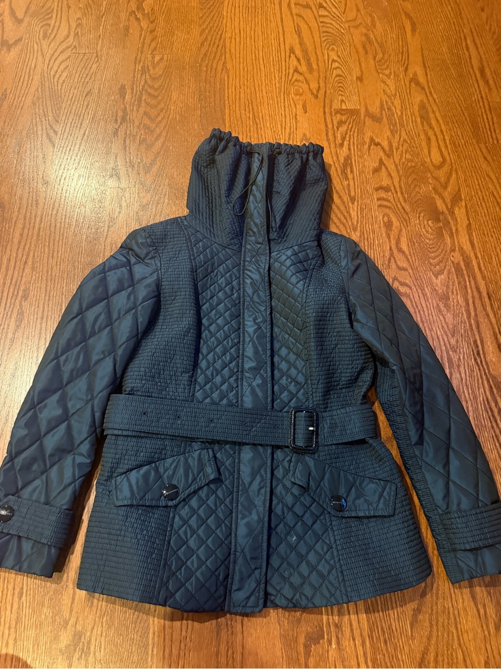 Burberry Quilted Black Utility Jacket with Belt